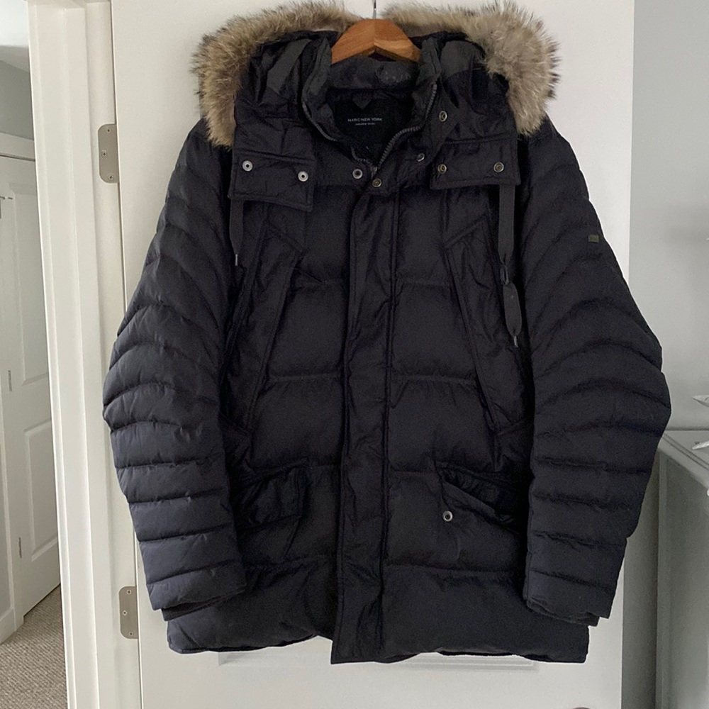 Marc New York Puffer Jacket with Fur Hood